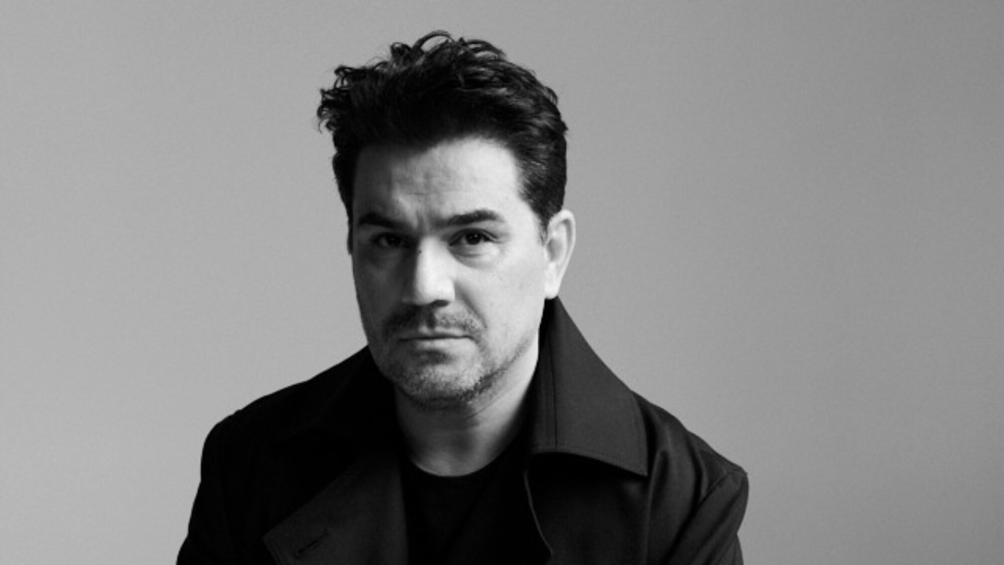 Saimir Pirgu, black and white portrait